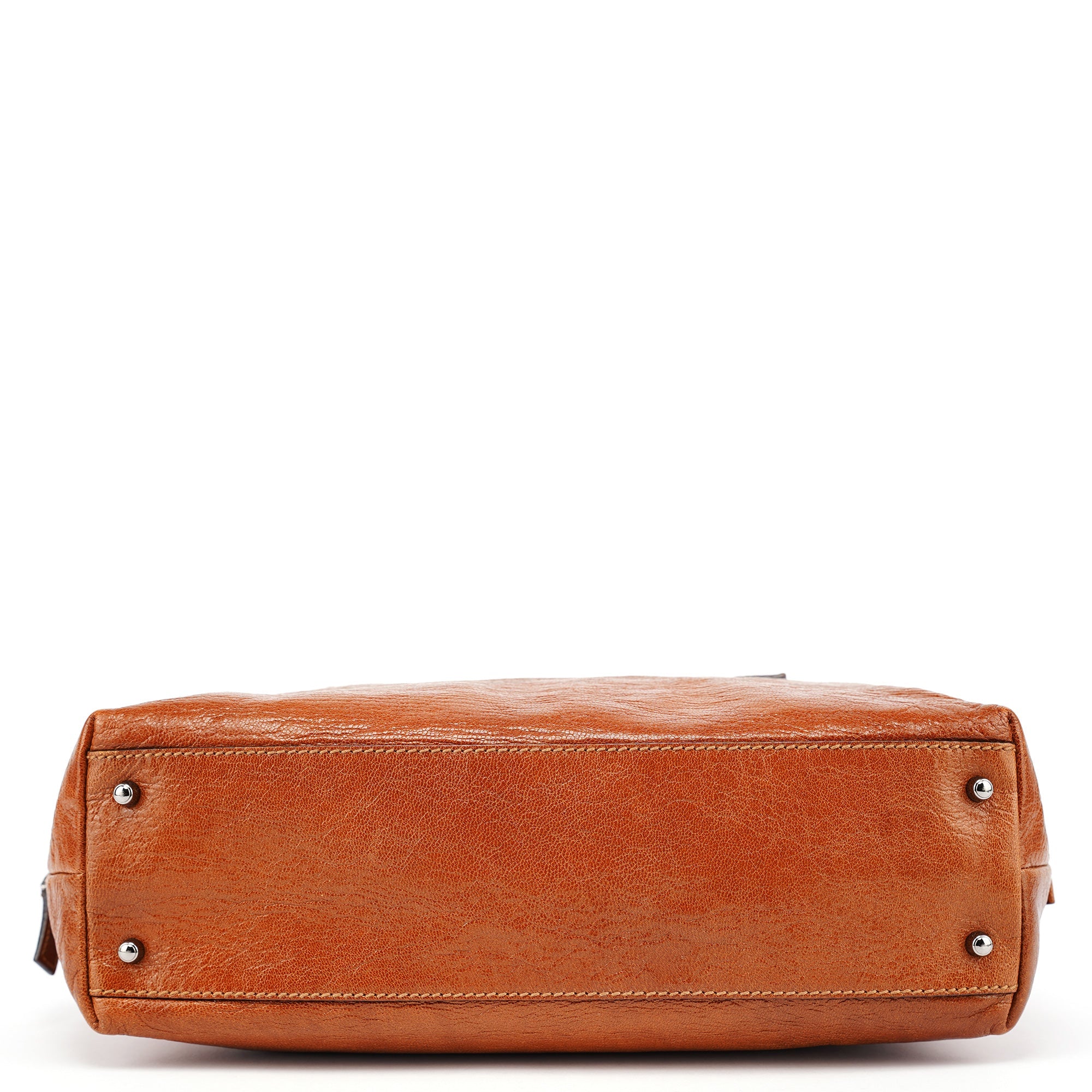 Gucci 113009 Brown Leather Bowling Bag
