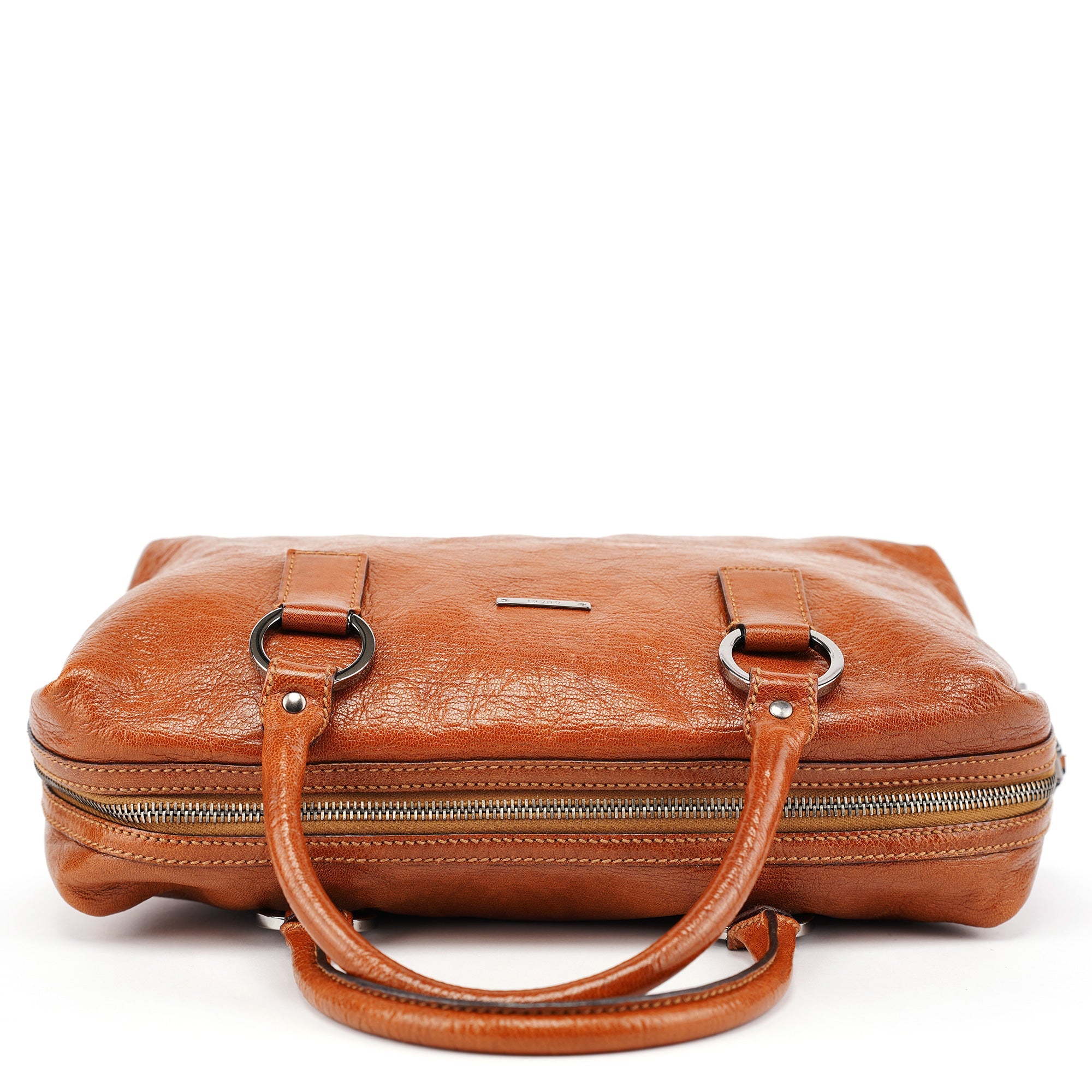 Gucci 113009 Brown Leather Bowling Bag