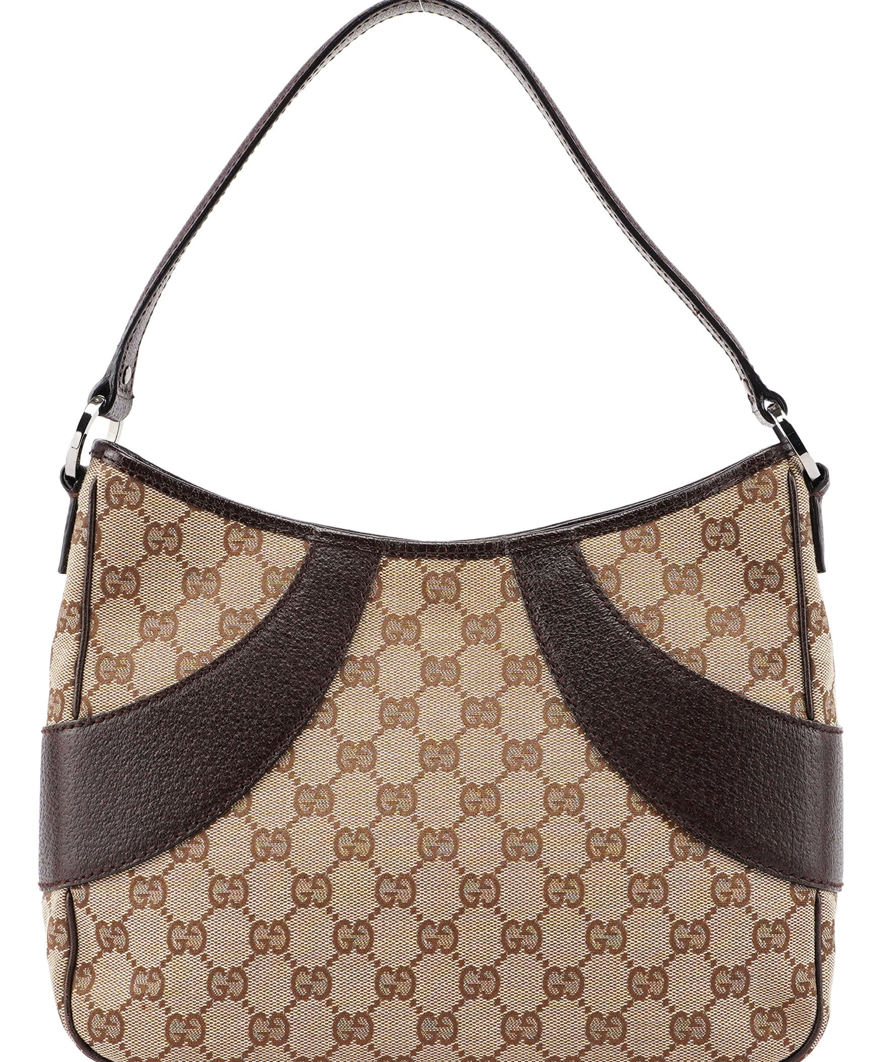 Gucci 113012 Beige Brown GG Shoulder Bag