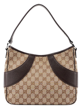 Gucci 113012 Beige Brown GG Shoulder Bag