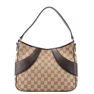 Gucci 113012 Beige Brown GG Shoulder Bag