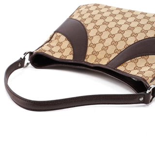 Gucci 113012 Beige Brown GG Shoulder Bag