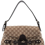 Gucci 114915 Beige GG Horsebit Hobo Shoulder Bag