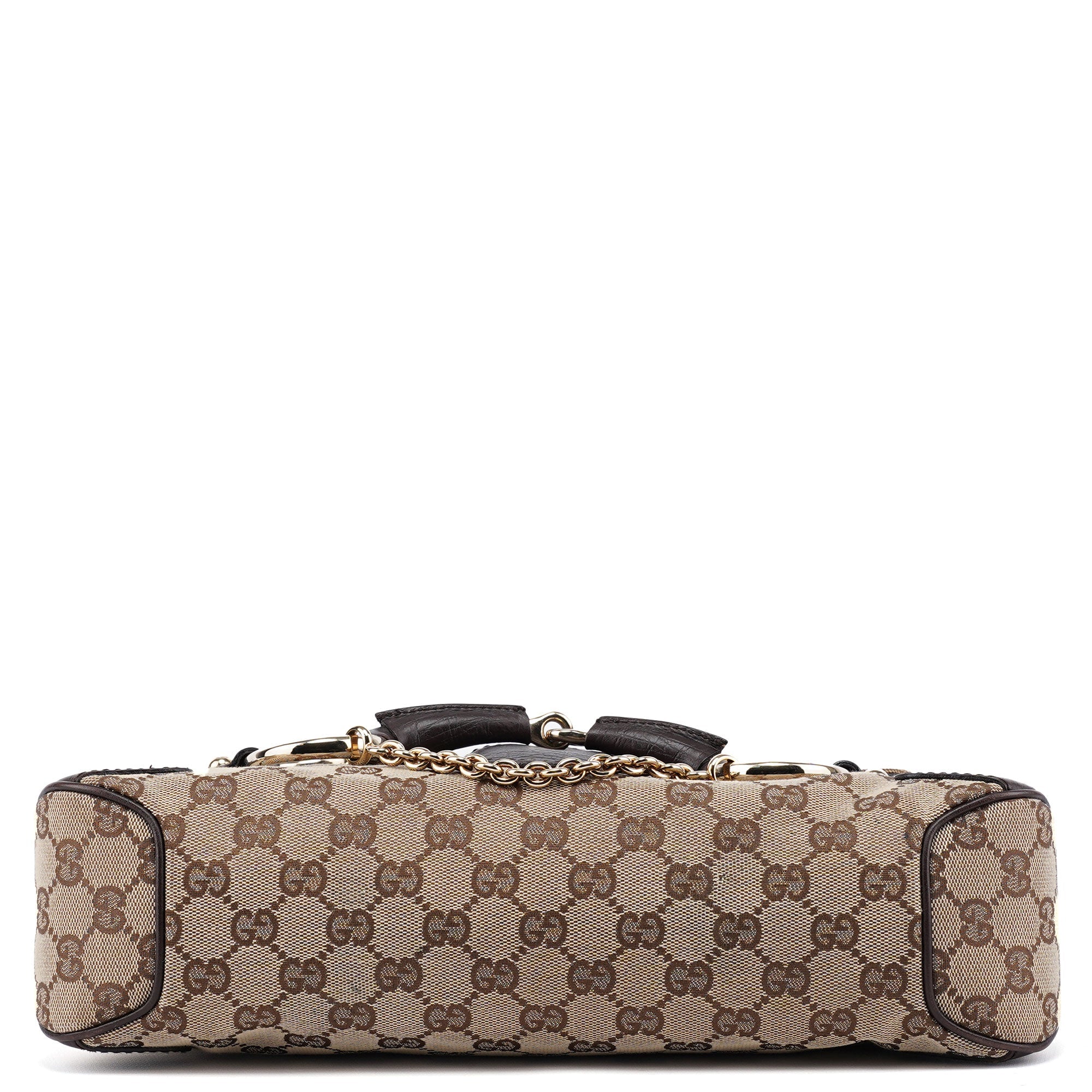 Gucci 114915 Beige GG Horsebit Hobo Shoulder Bag