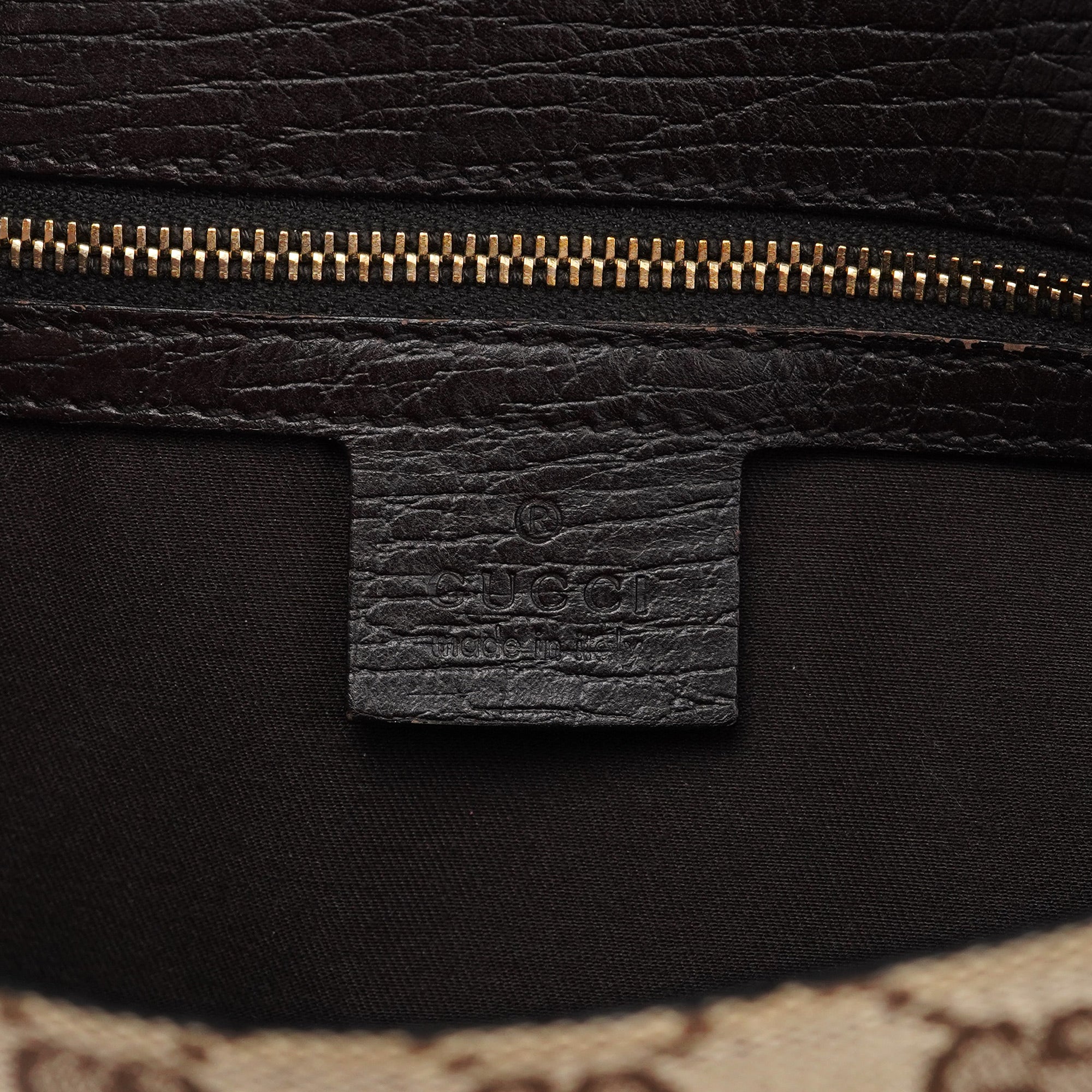 Gucci 114915 Beige GG Horsebit Hobo Shoulder Bag