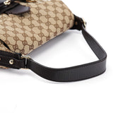 Gucci 114915 Beige GG Horsebit Hobo Shoulder Bag