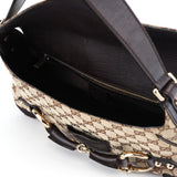 Gucci 114915 Beige GG Horsebit Hobo Shoulder Bag