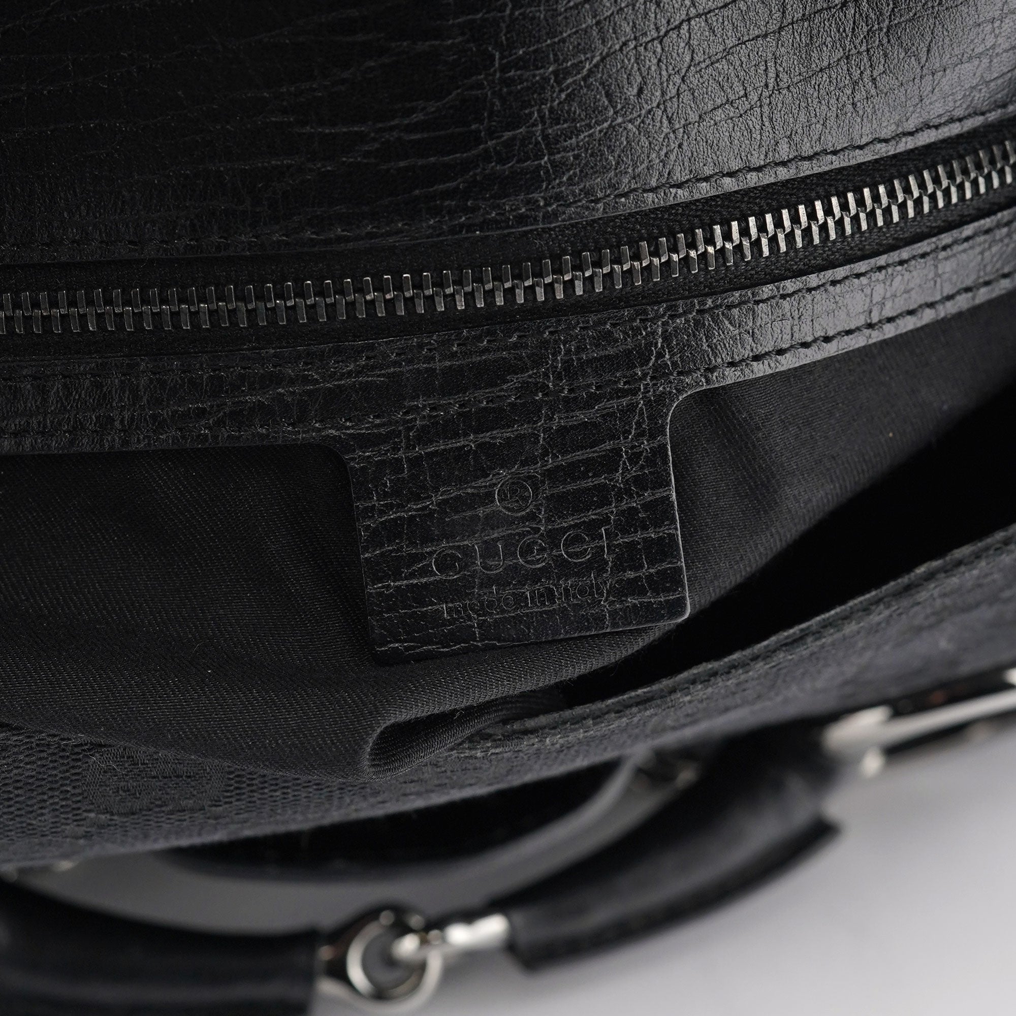 Gucci 114915 Black GG Horsebit Shoulder Bag
