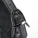 Gucci 114915 Black GG Horsebit Shoulder Bag