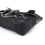 Gucci 114915 Black GG Horsebit Shoulder Bag