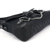 Gucci 114915 Black GG Horsebit Shoulder Bag