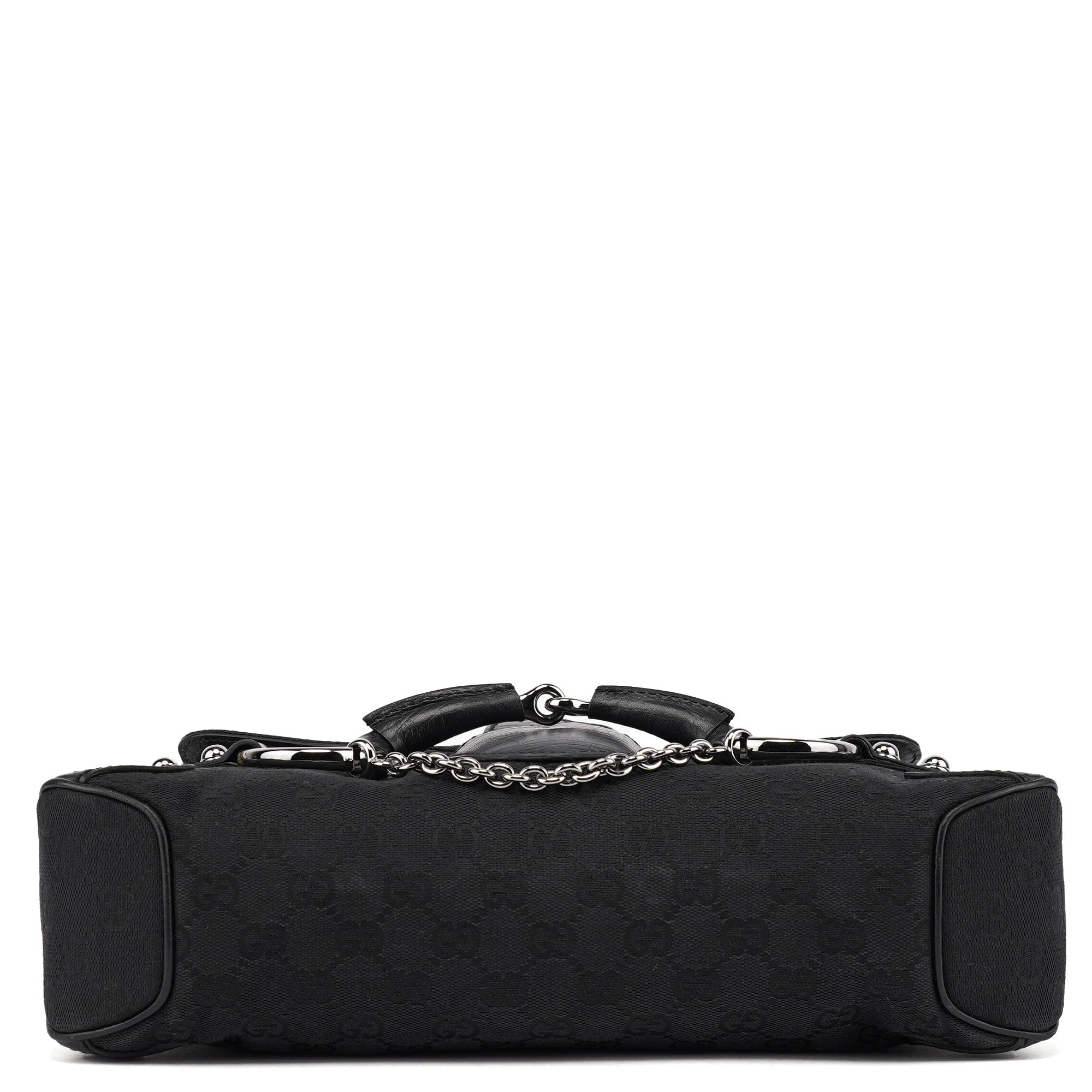 Gucci 114915 Black GG Horsebit Shoulder Bag