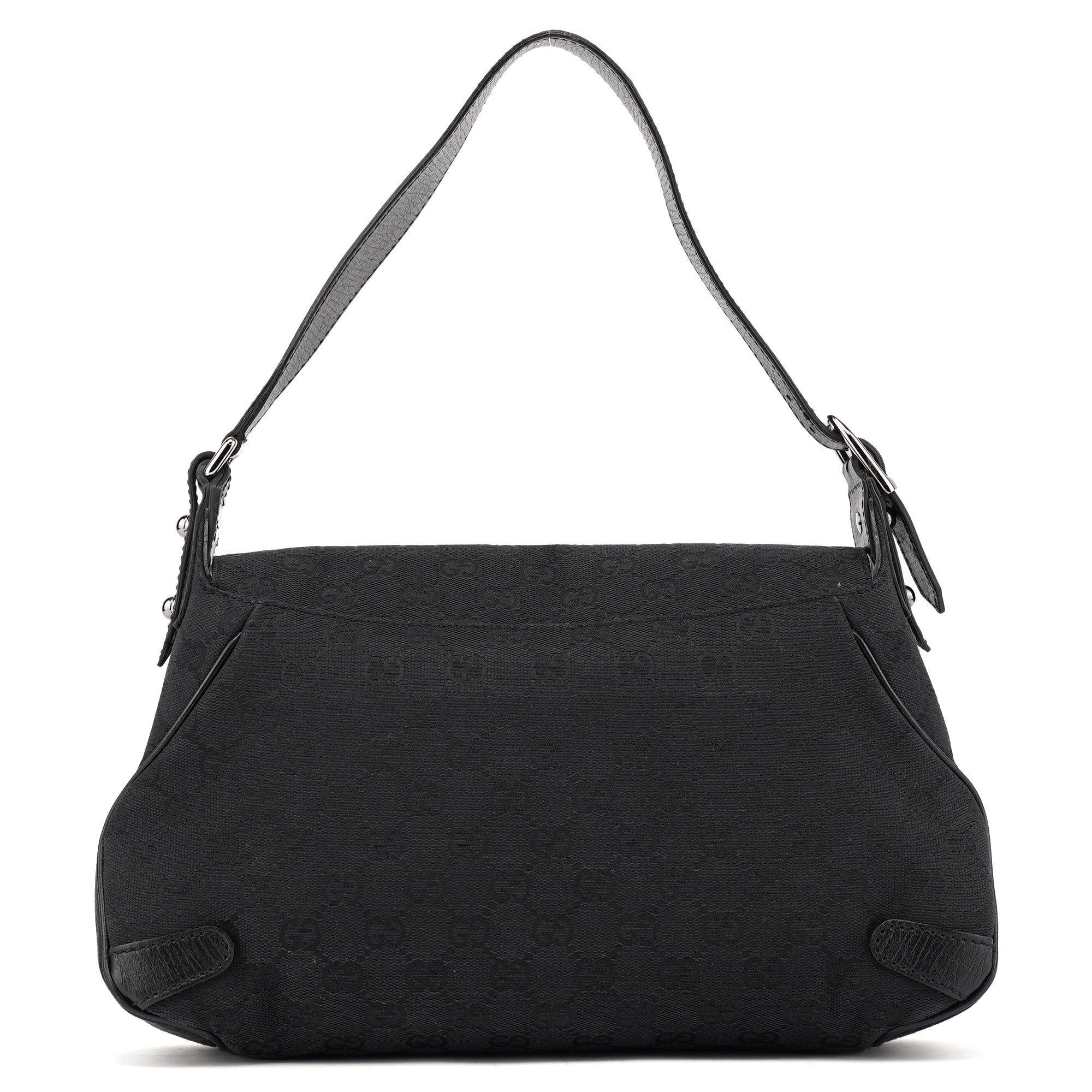 Gucci 114915 Black GG Horsebit Shoulder Bag