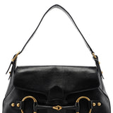 Gucci 114915 Black Leather Horsebit Shoulder Bag