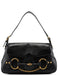 Gucci 114915 Black Leather Horsebit Shoulder Bag