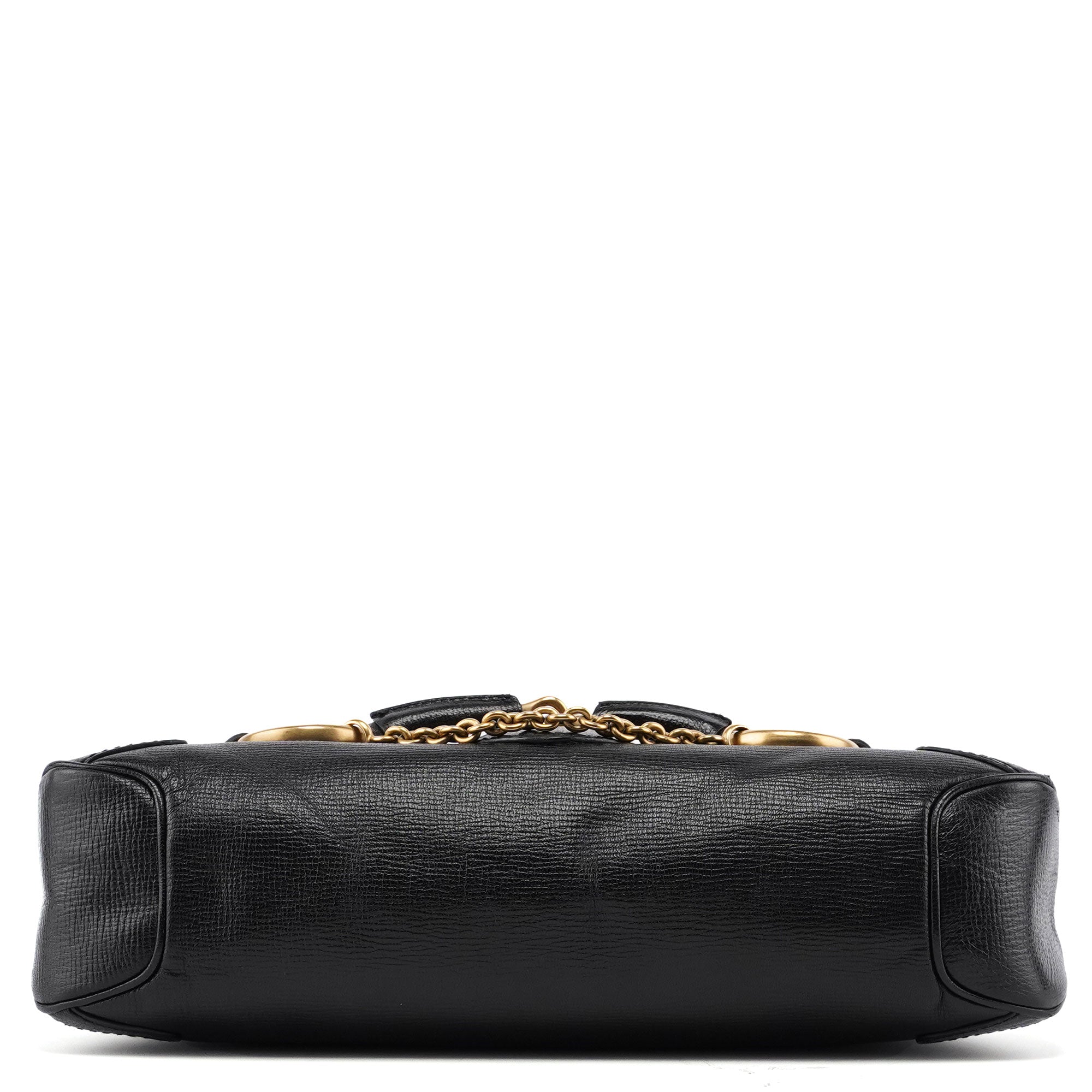 Gucci 114915 Black Leather Horsebit Shoulder Bag