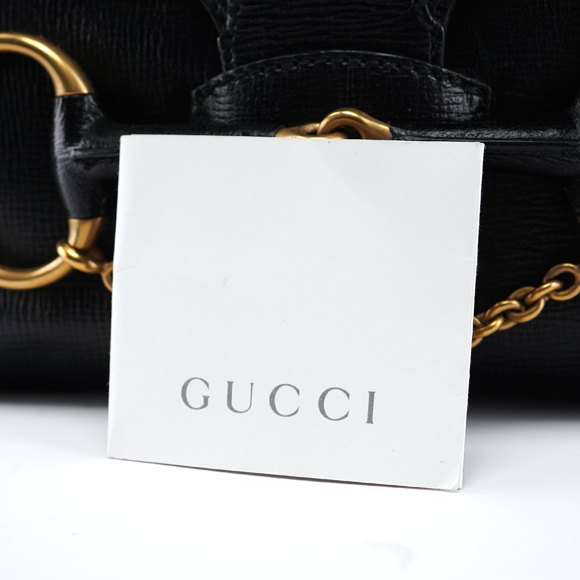 Gucci 114915 Black Leather Horsebit Shoulder Bag