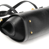 Gucci 114993 Black Leather Bamboo Bullet Shoulder Bag