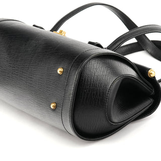 Gucci 114993 Black Leather Bamboo Bullet Shoulder Bag