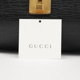 Gucci 114993 Black Leather Bamboo Bullet Shoulder Bag
