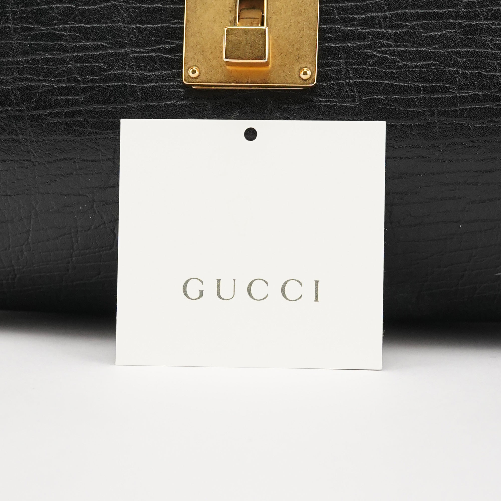Gucci 114993 Black Leather Bamboo Bullet Shoulder Bag