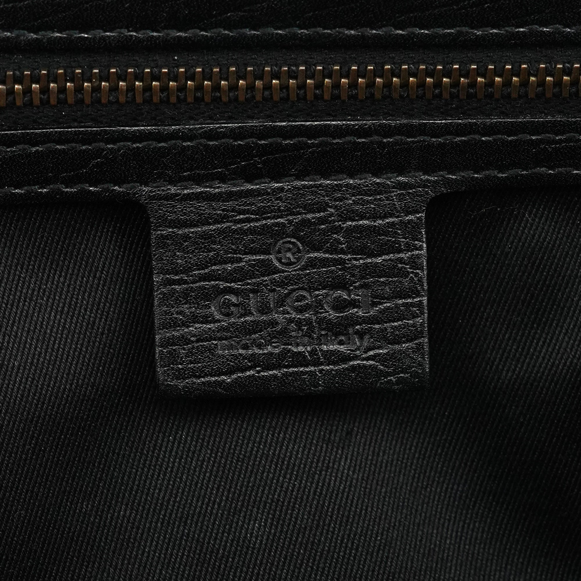 Gucci 114993 Black Leather Bamboo Bullet Shoulder Bag