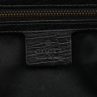 Gucci 114993 Black Leather Bamboo Bullet Shoulder Bag