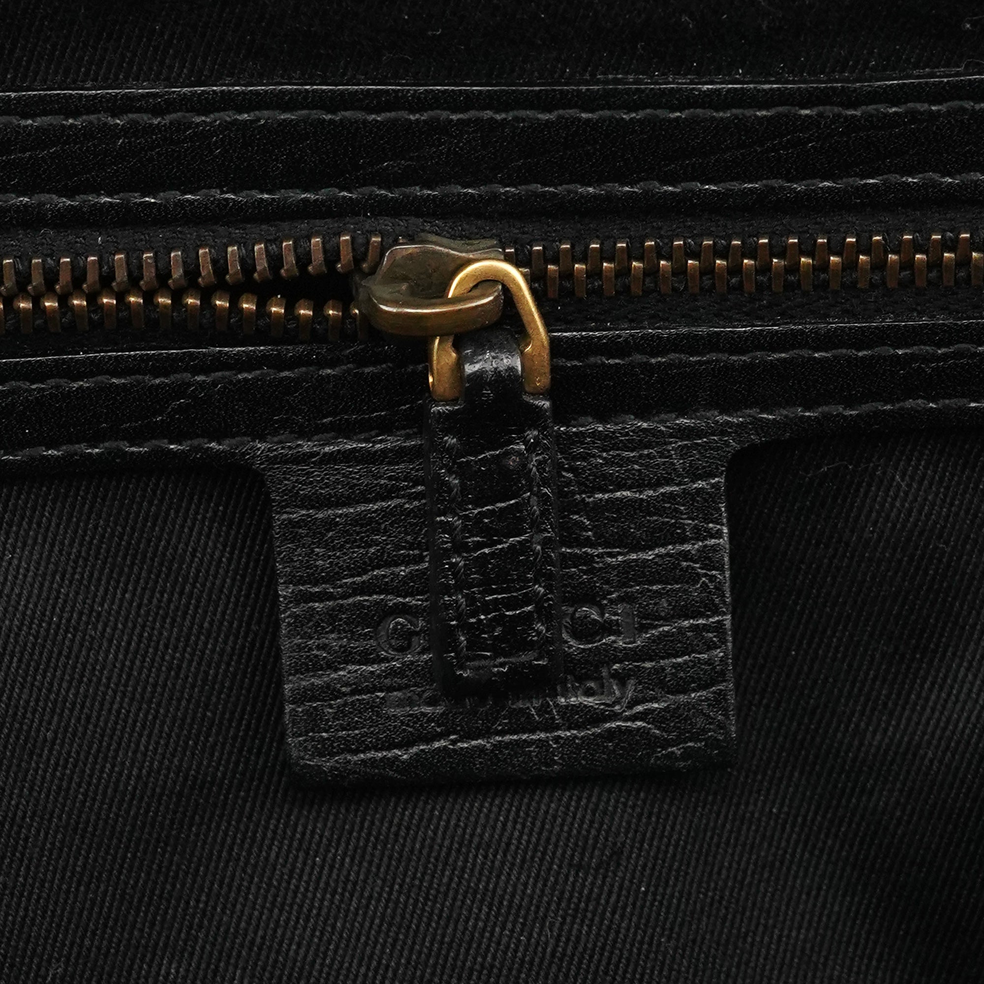 Gucci 114993 Black Leather Bamboo Bullet Shoulder Bag