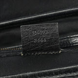 Gucci 114993 Black Leather Bamboo Bullet Shoulder Bag