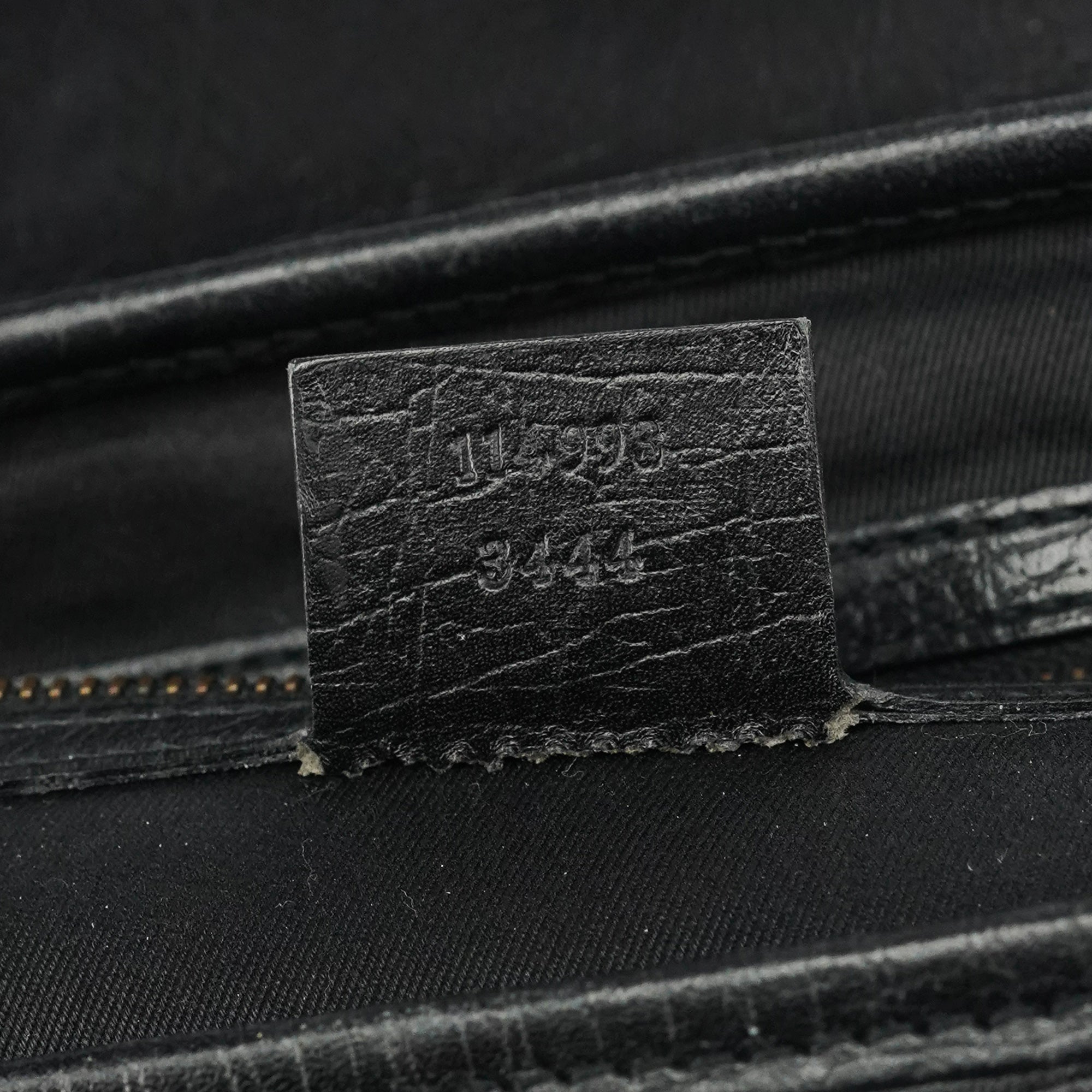 Gucci 114993 Black Leather Bamboo Bullet Shoulder Bag
