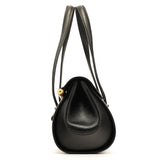 Gucci 114993 Black Leather Bamboo Bullet Shoulder Bag