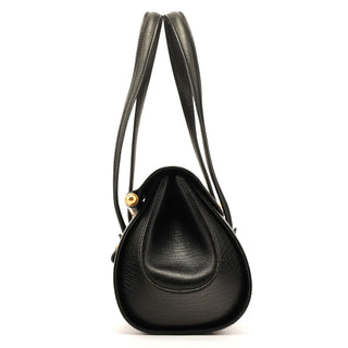 Gucci 114993 Black Leather Bamboo Bullet Shoulder Bag