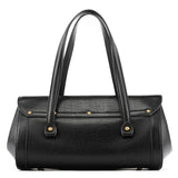 Gucci 114993 Black Leather Bamboo Bullet Shoulder Bag