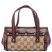 Gucci 114994 Beige GG Burgundy Leather Studded Bag