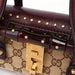 Gucci 114994 Beige GG Burgundy Leather Studded Bag