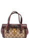 Gucci 114994 Beige GG Burgundy Leather Studded Bag