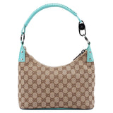 Gucci 115002 Beige Turquoise GG Shoulder Bag