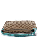 Gucci 115002 Beige Turquoise GG Shoulder Bag