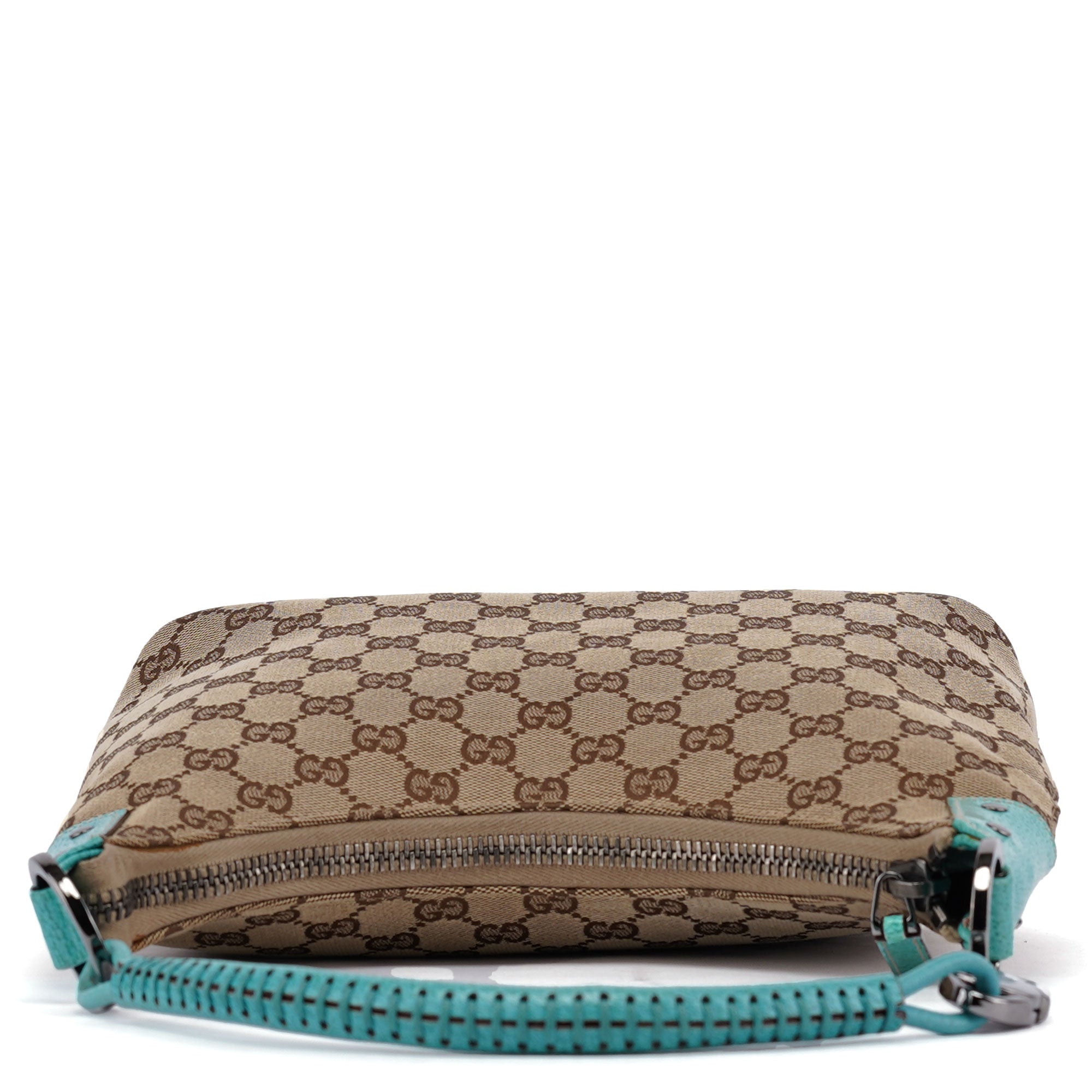 Gucci 115002 Beige Turquoise GG Shoulder Bag