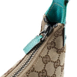 Gucci 115002 Beige Turquoise GG Shoulder Bag