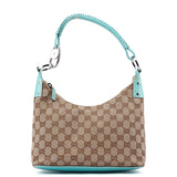 Gucci 115002 Beige Turquoise GG Shoulder Bag