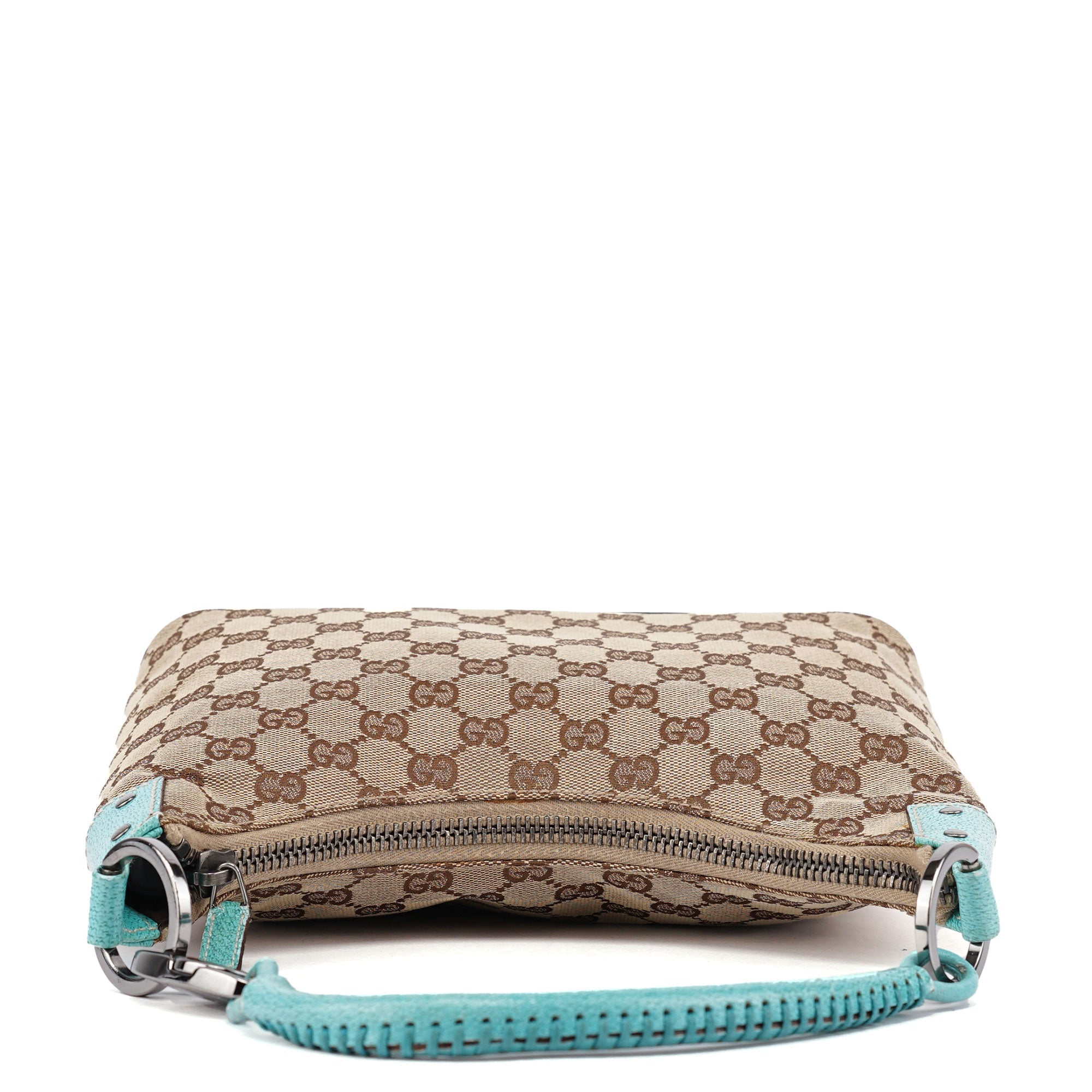 Gucci 115002 Beige Turquoise GG Shoulder Bag