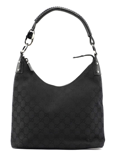 Gucci 115003 Black GG Hobo Shoulder Bag