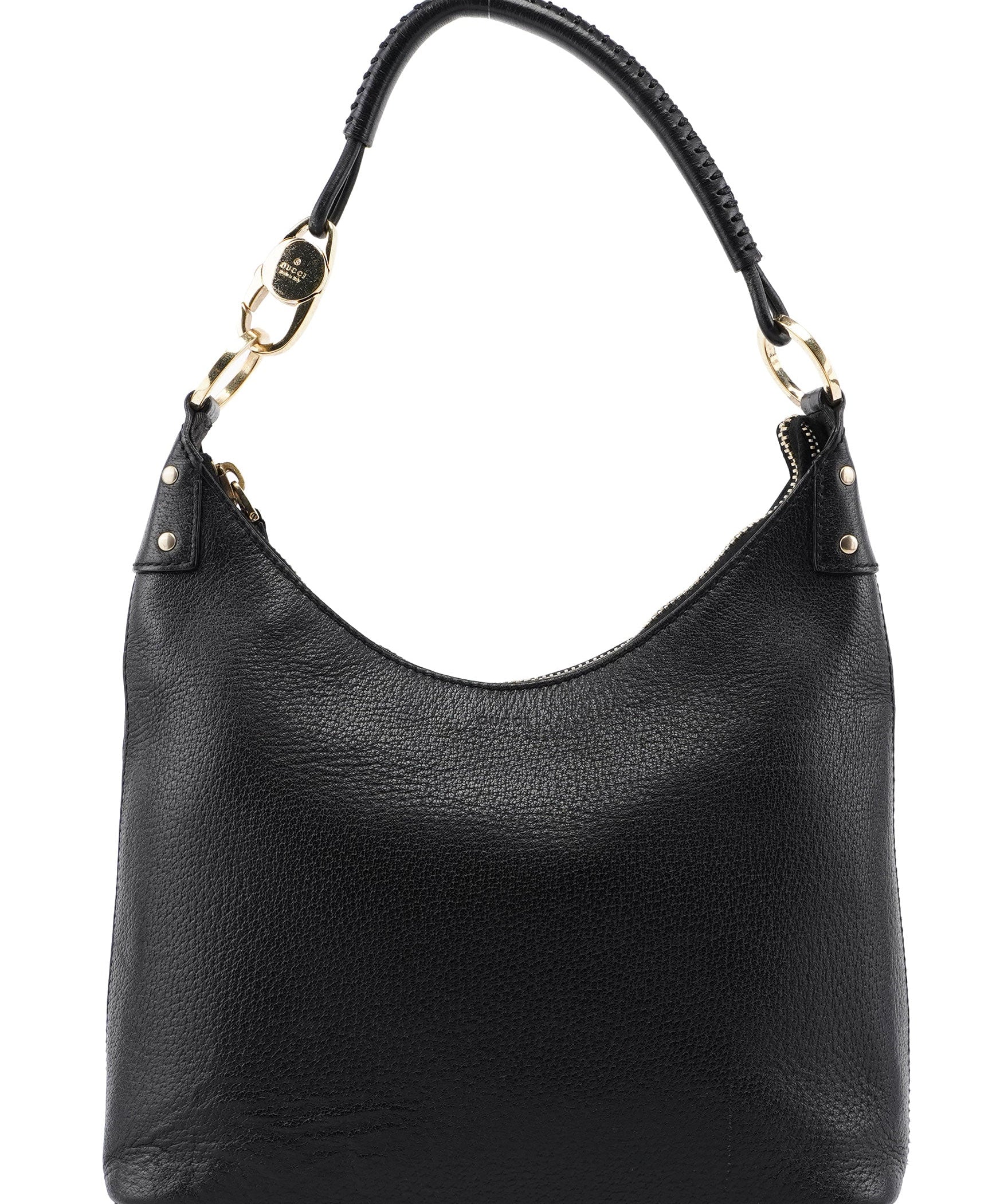 Gucci 115003 Black Leather Hobo Shoulder Bag