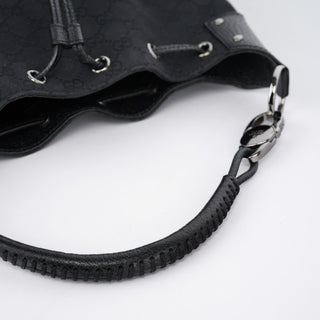 Gucci 115006 Black GG Round Shoulder Bag