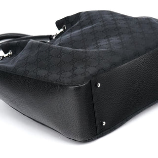 Gucci 115016 Black GG Leather Tote Bag