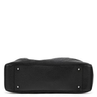 Gucci 115016 Black GG Leather Tote Bag