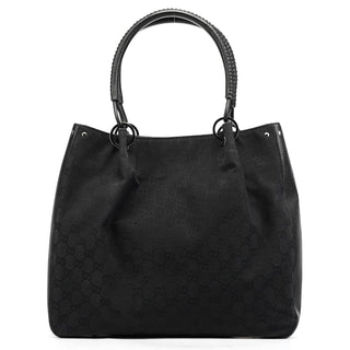 Gucci 115016 Black GG Leather Tote Bag