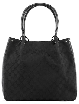 Gucci 115016 Black GG Leather Tote Bag