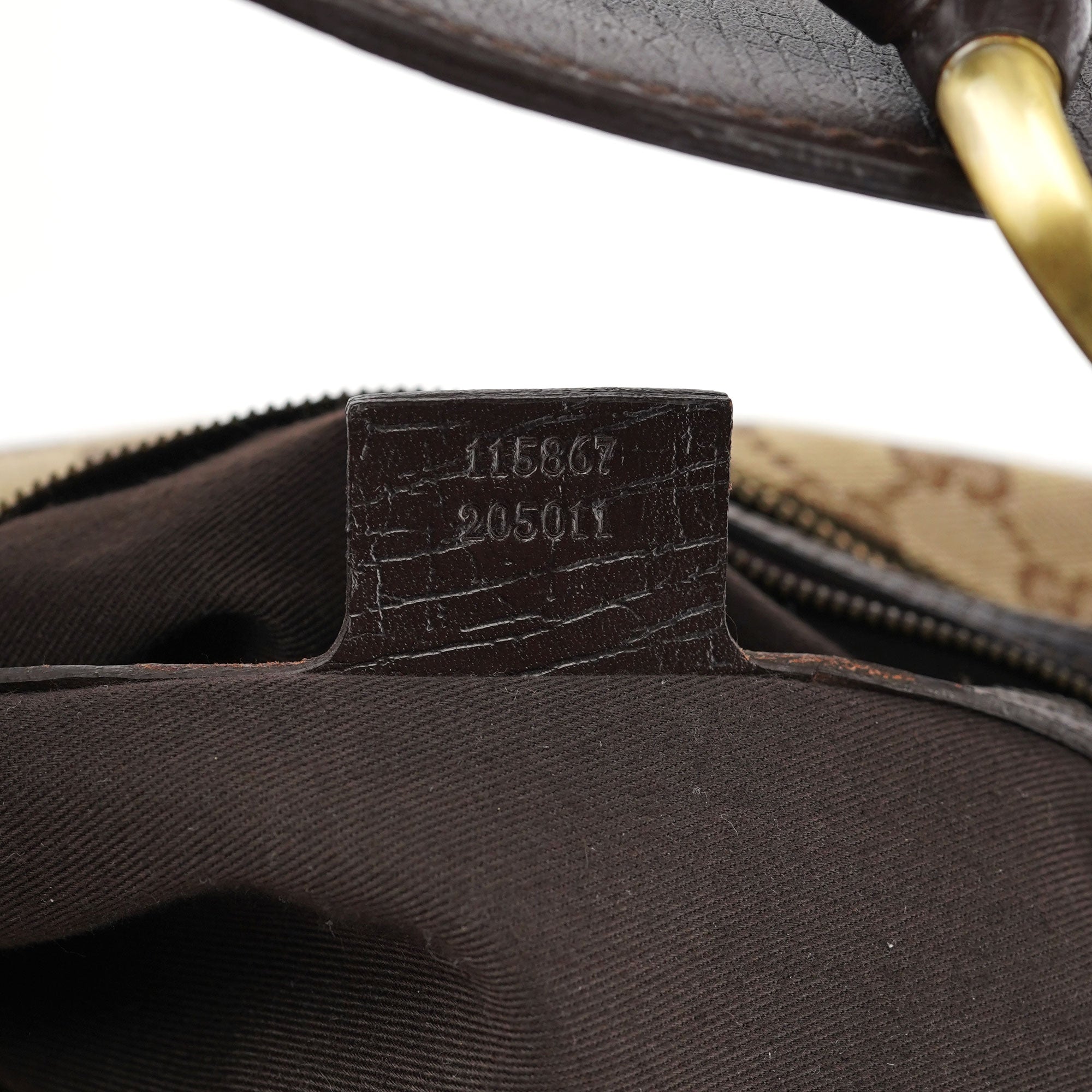 Gucci 115867 Beige GG Horsebit Shoulder Bag